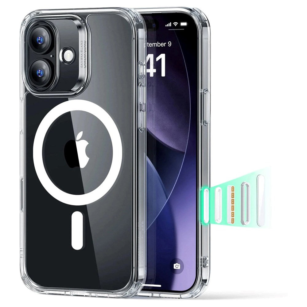 ESR iPhone 17 Classic Hybrid Case m. Camera Control Knap - MagSafe Kompatibel - Gennemsigtig