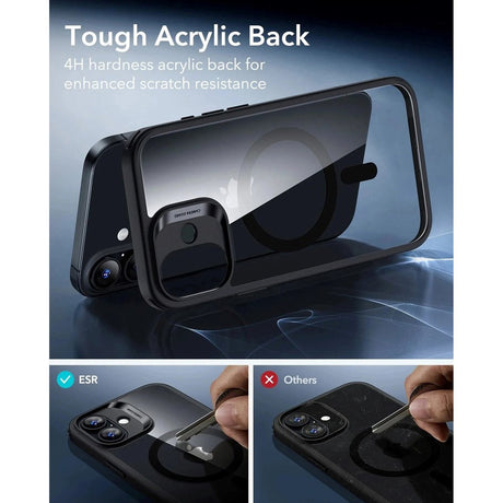 ESR iPhone 17 Classic Hybrid Case m. Camera Control Knap - MagSafe Kompatibel - Gennemsigtig / Sort