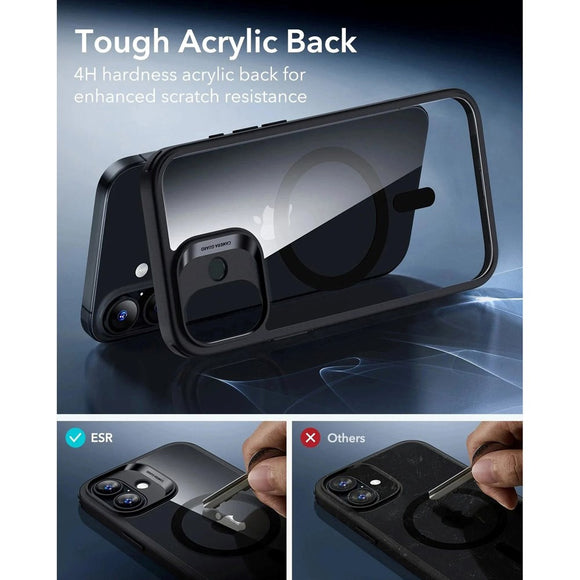 ESR iPhone 17 Classic Hybrid Case m. Camera Control Knap - MagSafe Kompatibel - Gennemsigtig / Sort