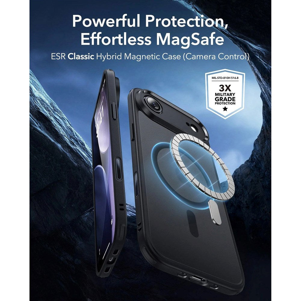 ESR iPhone Air Classic Hybrid Case m. Camera Control Knap - MagSafe Kompatibel - Mat Sort