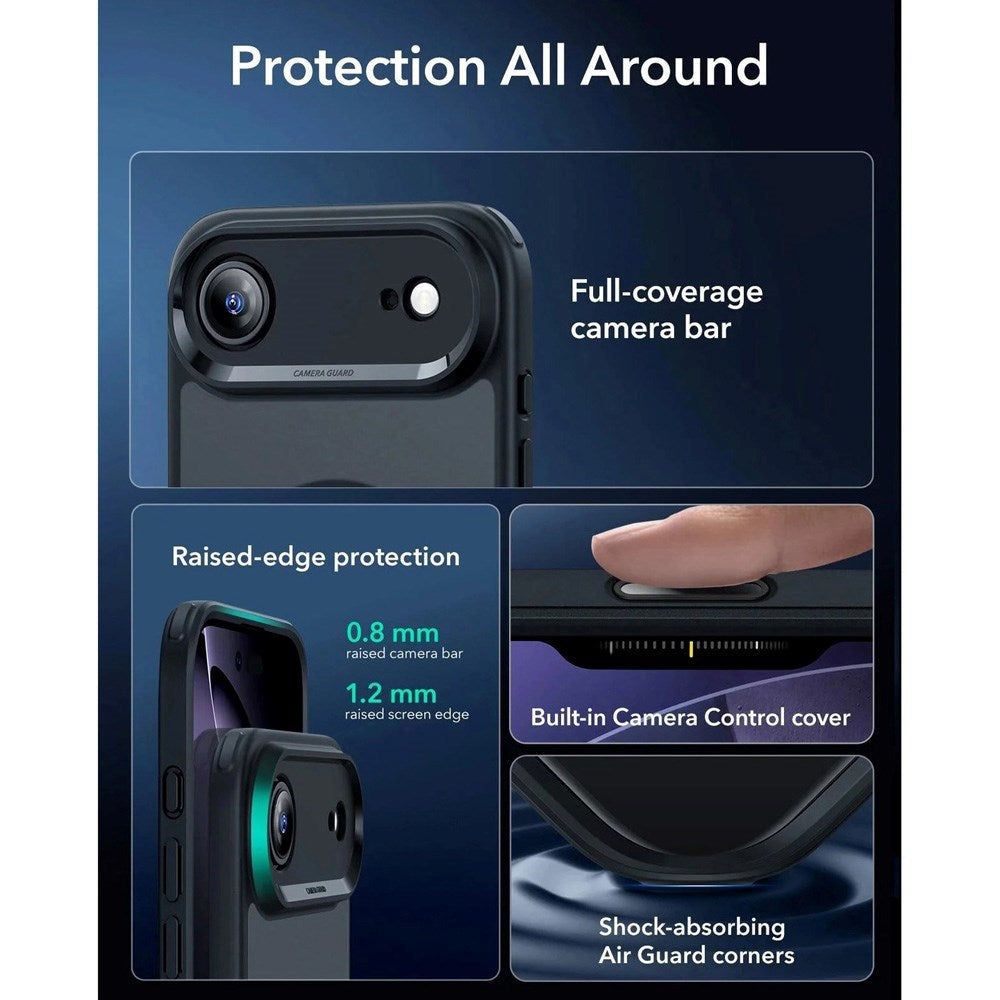 ESR iPhone Air Classic Hybrid Case m. Camera Control Knap - MagSafe Kompatibel - Mat Sort