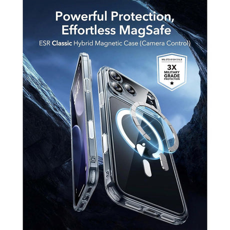 ESR iPhone 17 Pro Classic Hybrid Case m. Camera Control Knap - MagSafe Kompatibel - Gennemsigtig