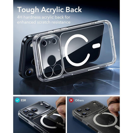ESR iPhone 17 Pro Classic Hybrid Case m. Camera Control Knap - MagSafe Kompatibel - Gennemsigtig