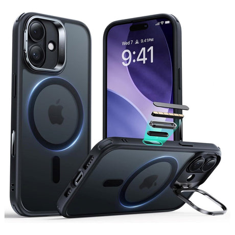 ESR iPhone 17 Classic Hybrid Stash Case m. Kickstand - MagSafe Kompatibel - Mat Sort