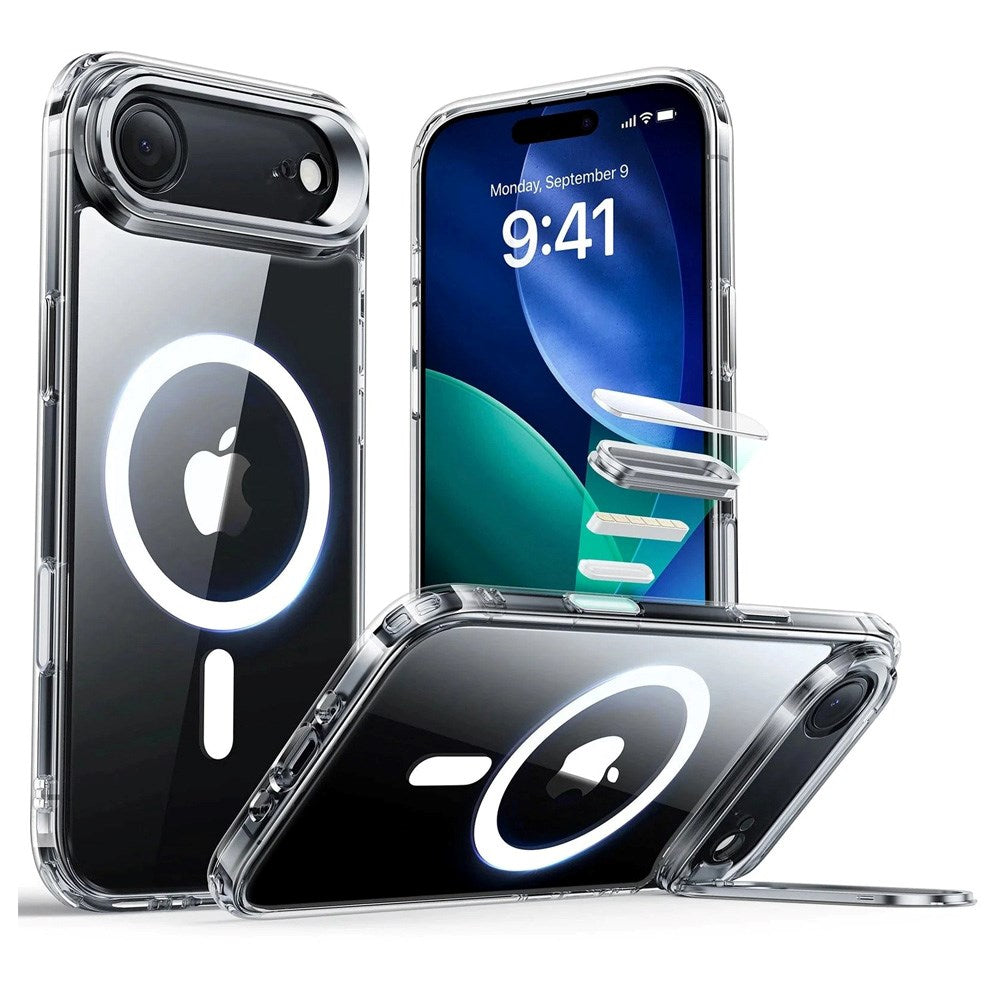 ESR iPhone Air Classic Hybrid Stash Case m. Kickstand - MagSafe Kompatibel - Gennemsigtig