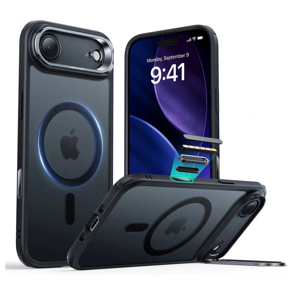 ESR iPhone Air Classic Hybrid Stash Case m. Kickstand - MagSafe Kompatibel - Mat Sort