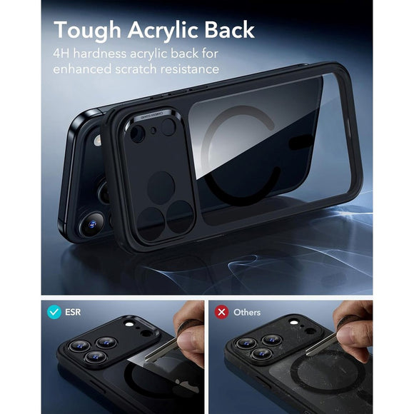 ESR iPhone 17 Pro Classic Hybrid Case m. Camera Control Knap - MagSafe Kompatibel - Gennemsigtig / Sort