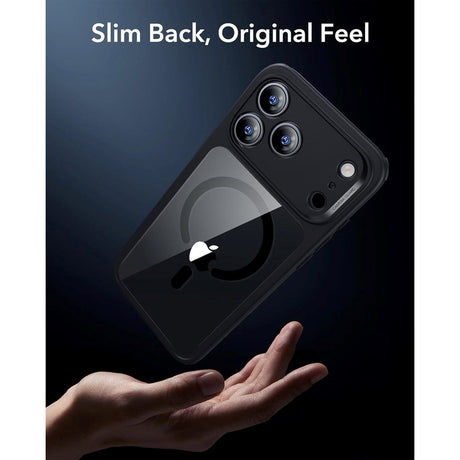ESR iPhone 17 Pro Classic Hybrid Case m. Camera Control Knap - MagSafe Kompatibel - Gennemsigtig / Sort