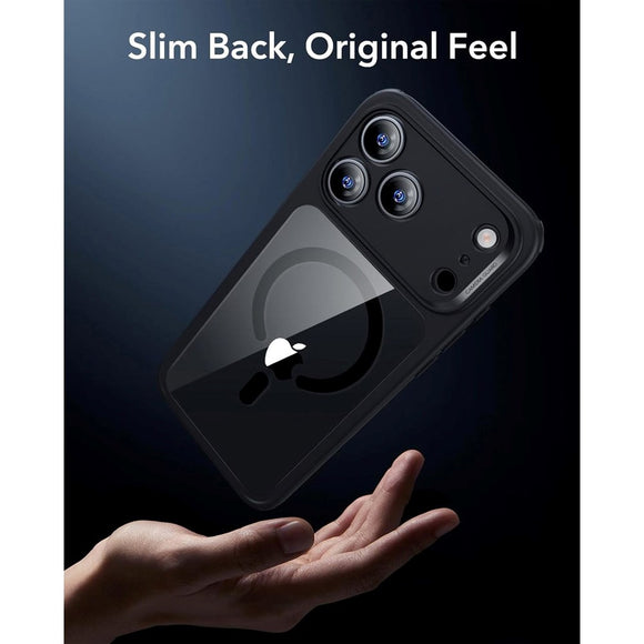 ESR iPhone 17 Pro Classic Hybrid Case m. Camera Control Knap - MagSafe Kompatibel - Gennemsigtig / Sort
