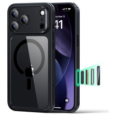 ESR iPhone 17 Pro Classic Hybrid Case m. Camera Control Knap - MagSafe Kompatibel - Gennemsigtig / Sort