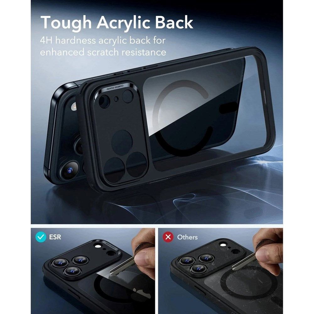 ESR iPhone 17 Pro Max Classic Hybrid Case m. Camera Control Knap - MagSafe Kompatibel - Gennemsigtig / Sort