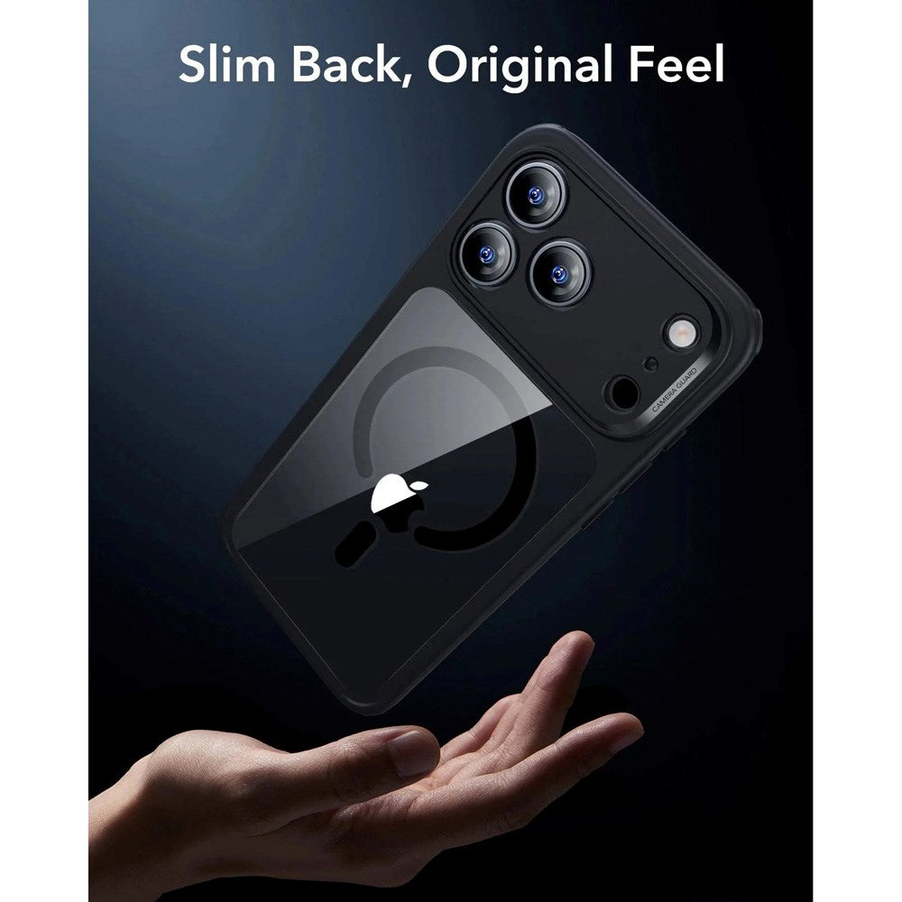 ESR iPhone 17 Pro Max Classic Hybrid Case m. Camera Control Knap - MagSafe Kompatibel - Gennemsigtig / Sort