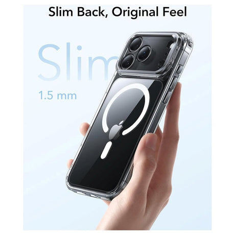 ESR iPhone 17 Pro Max Classic Hybrid Stash Case m. Kickstand - MagSafe Kompatibel - Gennemsigtig