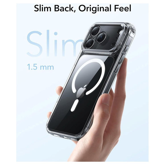 ESR iPhone 17 Pro Max Classic Hybrid Stash Case m. Kickstand - MagSafe Kompatibel - Gennemsigtig