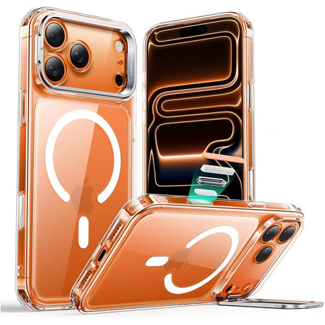 ESR iPhone 17 Pro Max Classic Hybrid Stash Case m. Kickstand - MagSafe Kompatibel - Gennemsigtig