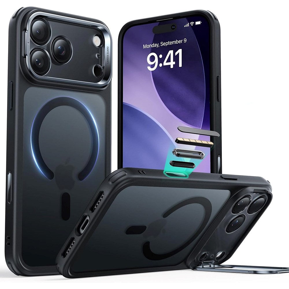 ESR iPhone 17 Pro Max Classic Hybrid Stash Case m. Kickstand - MagSafe Kompatibel - Mat Sort
