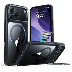 ESR iPhone 17 Pro Max Classic Hybrid Stash Case m. Kickstand - MagSafe Kompatibel - Gennemsigtig / Sort