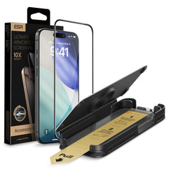 iPhone 17 / 16 Pro ESR UltraFit Armorite Pro Hærdet Skærmbeskyttelsesglas - Gennemsigtig / Sort Kant