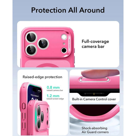 ESR iPhone 17 Pro Classic Hybrid Case m. Camera Control Knap - MagSafe Kompatibel - Mat Lyserød