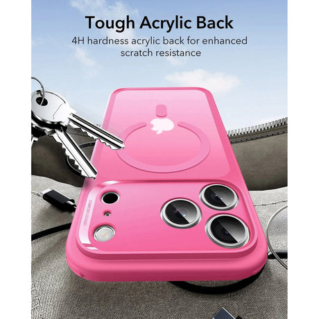 ESR iPhone 17 Pro Classic Hybrid Case m. Camera Control Knap - MagSafe Kompatibel - Mat Lyserød