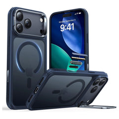 ESR iPhone 17 Pro Classic Hybrid Stash Case m. Kickstand - MagSafe Kompatibel - Mat Blå