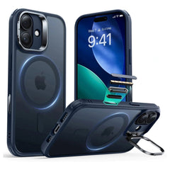 ESR iPhone 17 Classic Hybrid Stash Case m. Kickstand - MagSafe Kompatibel - Mat Blå