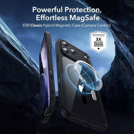 iPhone 17 Pro ESR Classic Hybrid Set m. Bagside Cover & Hærdet Skærmbeskyttelsesglas - MagSafe Kompatibel - Gennemsigtig / Sort