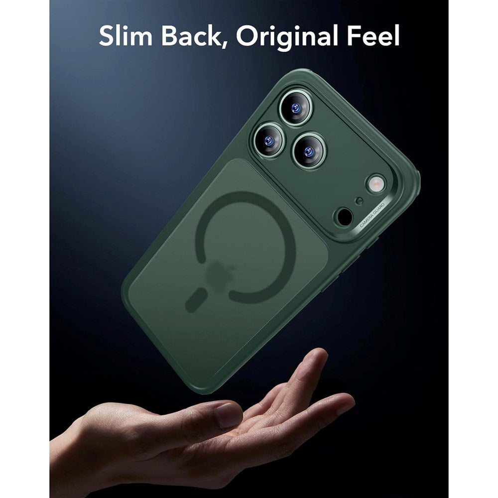 ESR iPhone 17 Pro Classic Hybrid Case m. Camera Control Knap - MagSafe Kompatibel - Mat Grøn