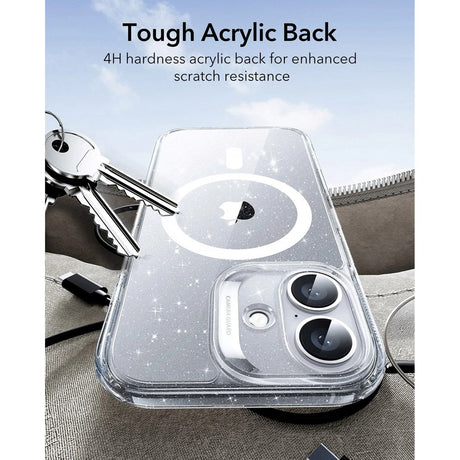 ESR iPhone 17 Classic Hybrid Case m. Camera Control Knap - MagSafe Kompatibel - Gennemsigtig / Glimmer