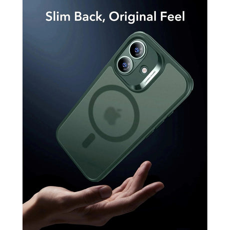 ESR iPhone 17 Classic Hybrid Case m. Camera Control Knap - MagSafe Kompatibel - Mat Grøn