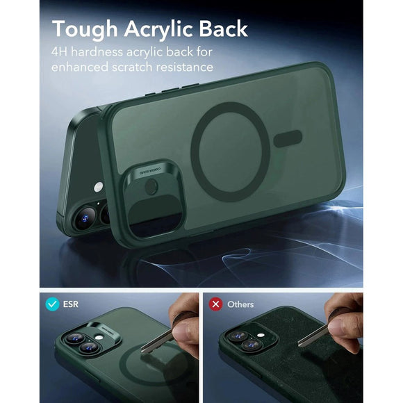 ESR iPhone 17 Classic Hybrid Case m. Camera Control Knap - MagSafe Kompatibel - Mat Grøn