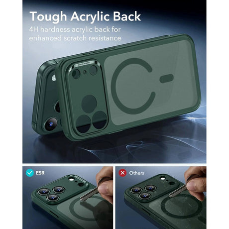 ESR iPhone 17 Pro Max Classic Hybrid Case m. Camera Control Knap - MagSafe Kompatibel - Mat Grøn
