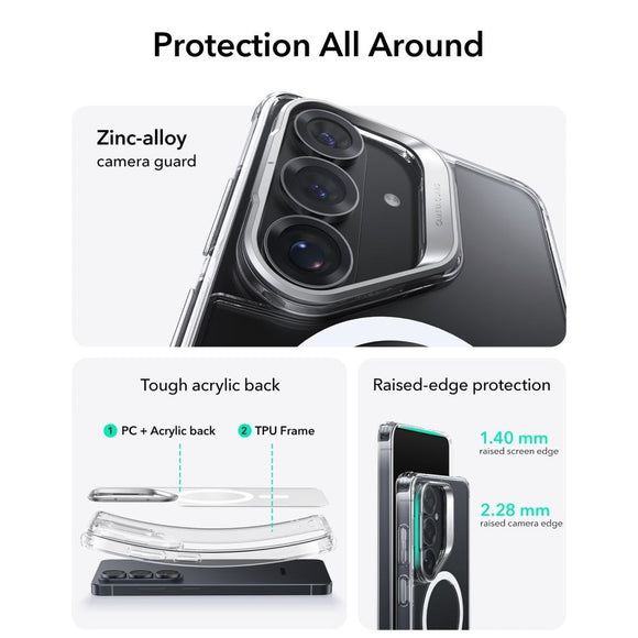 Samsung Galaxy S26 ESR Classic Hybrid Kickstand Cover - MagSafe Kompatibel - Gennemsigtig