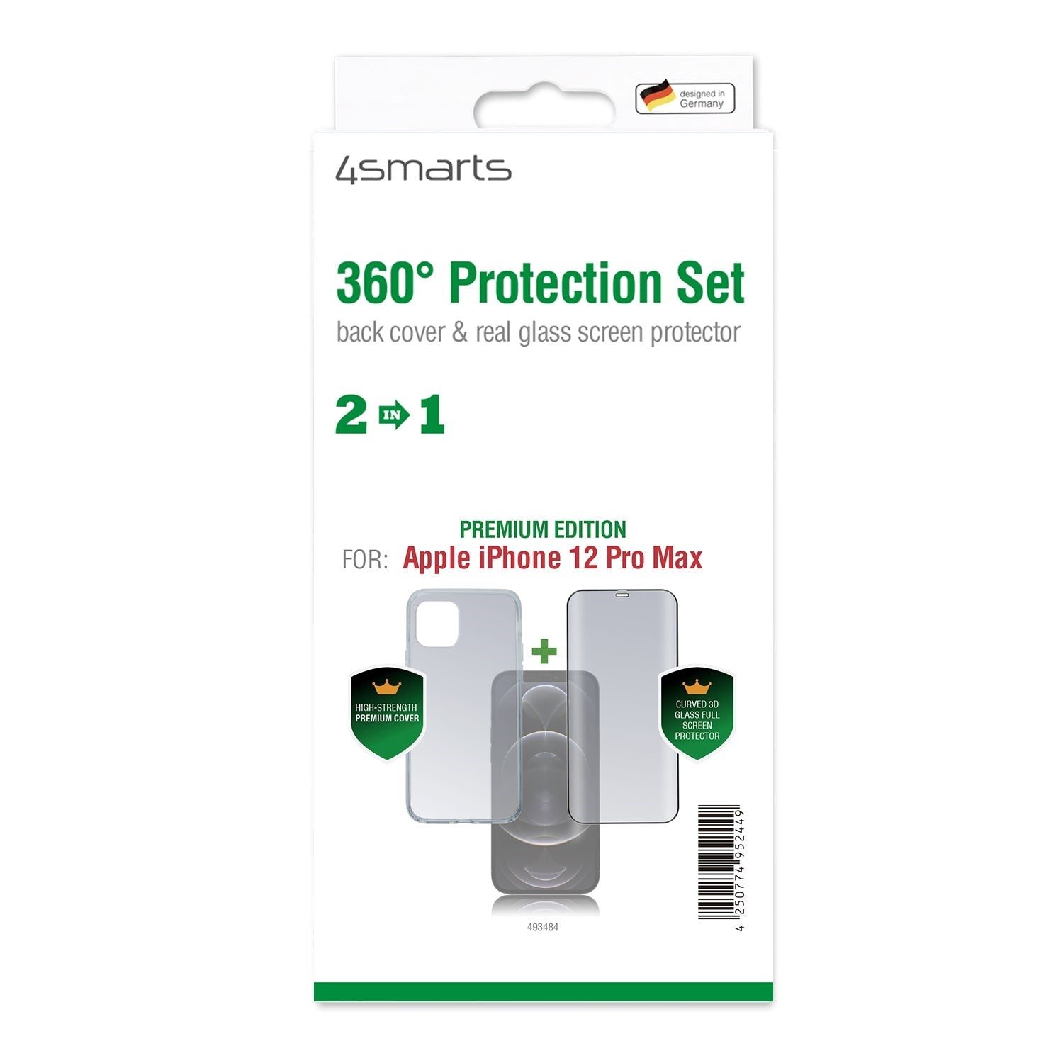 iPhone 12 Pro Max 4smarts 360⁰ Protection Set Premium Edition (Cover + Skærmbeskyttelse)