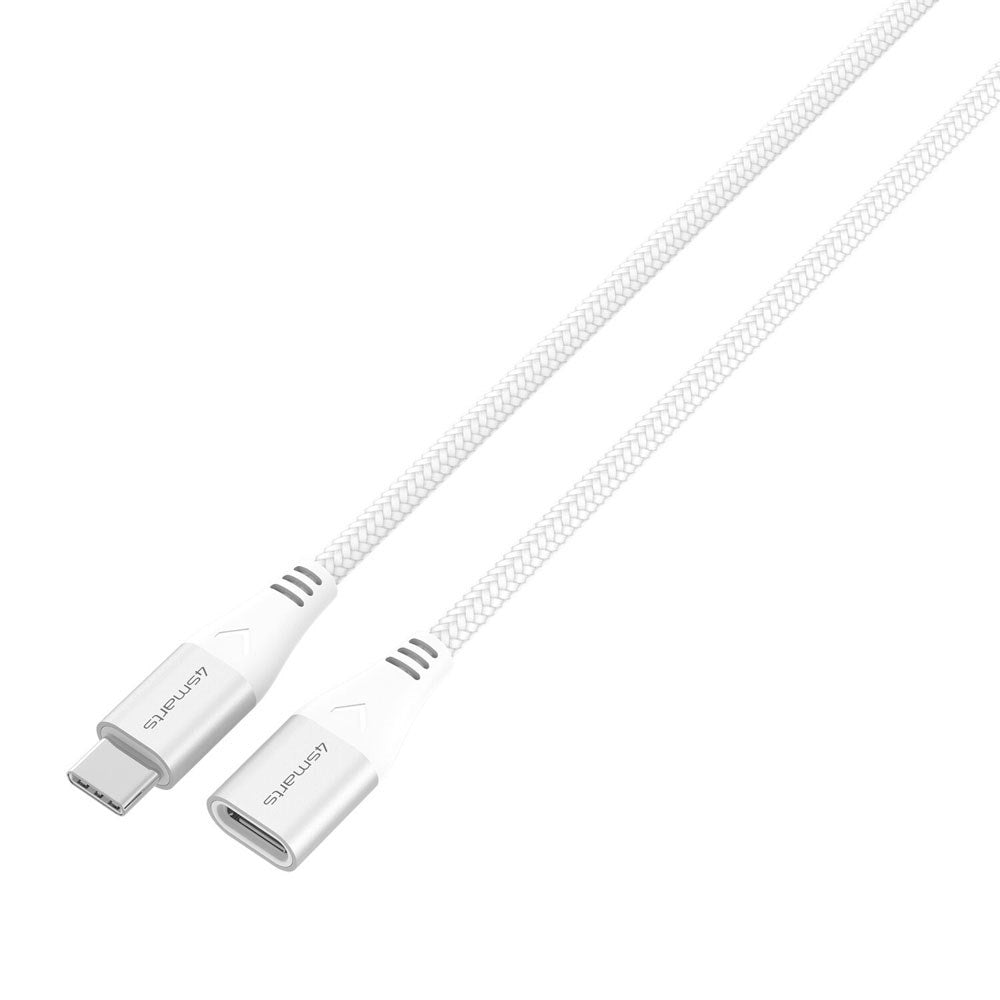 4smarts 60W USB-C Forlængerkabel - 1.5m - Hvid