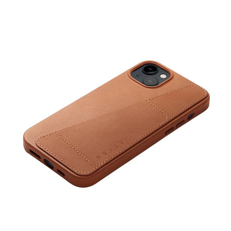 Mujjo iPhone 14 Plus Leather Wallet Case - Brun