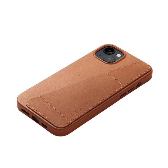Mujjo iPhone 14 Plus Leather Wallet Case - Brun