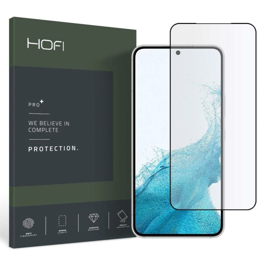 Samsung Galaxy S22 Hofi Premium Pro+ Skærmbeskyttelse - Case Friendly - Sort Kant