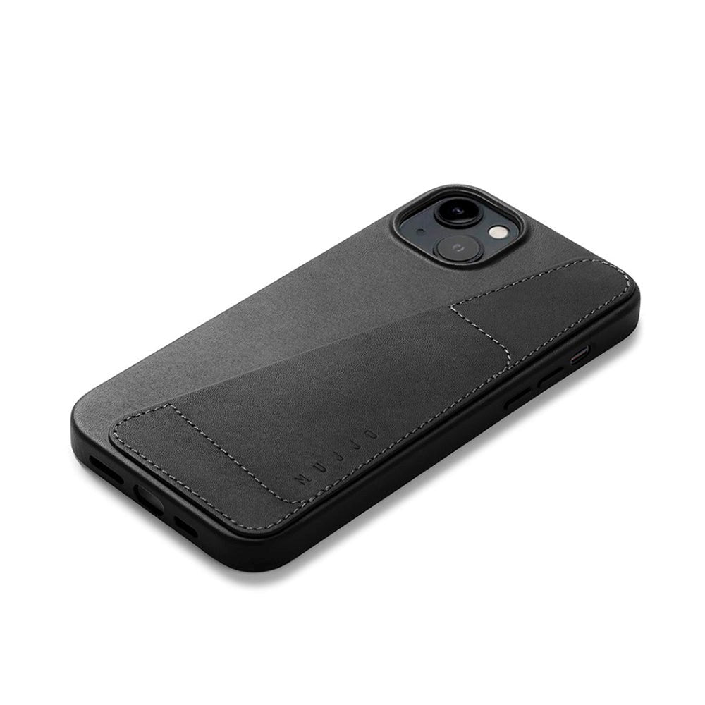 Mujjo iPhone 14 Plus Leather Wallet Case - Sort
