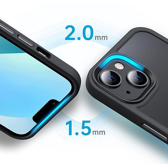 iPhone 14 Tech-Protect Magmat Cover - MagSafe Kompatibel - Gennemsigtig / Sort