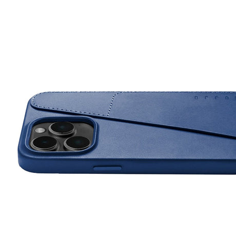 Mujjo iPhone 14 Pro Max Leather Wallet Case - Blå