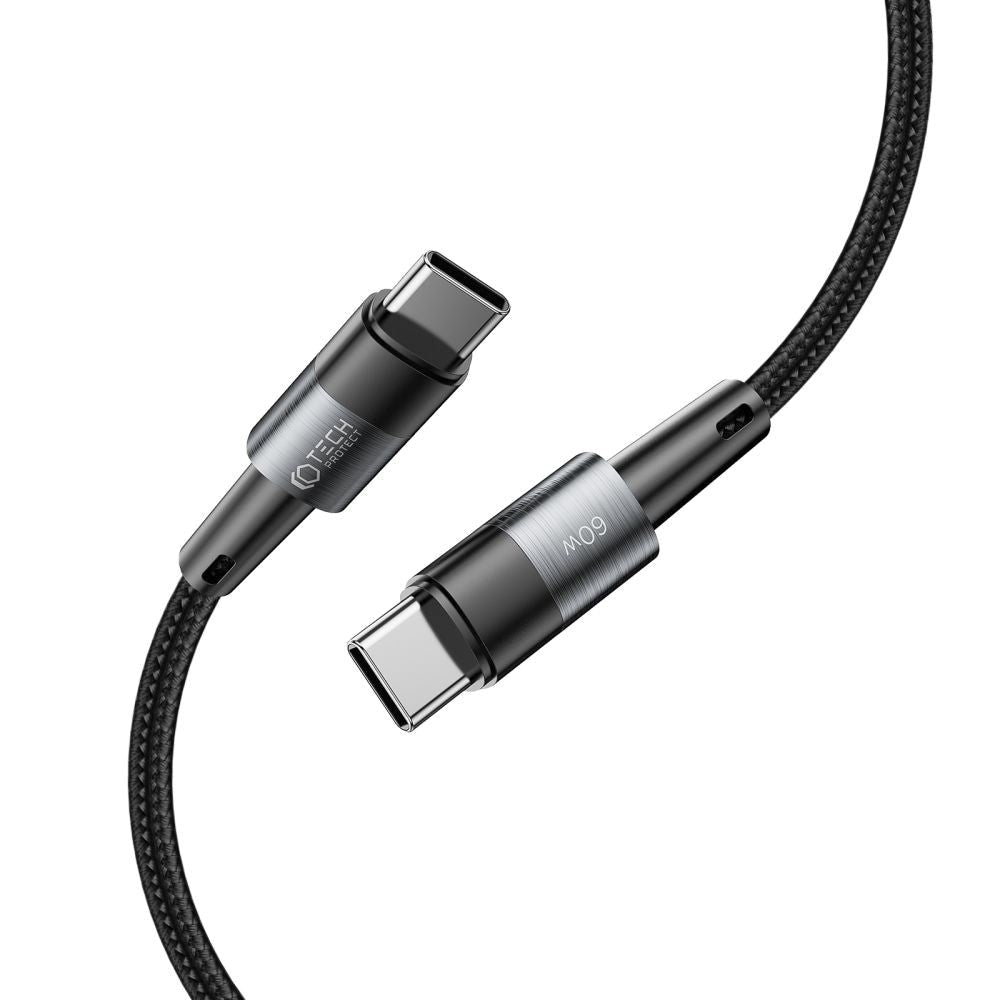 Tech-Protect Ultraboost 60W/3A USB-C til USB-C Kabel 1m - Sort