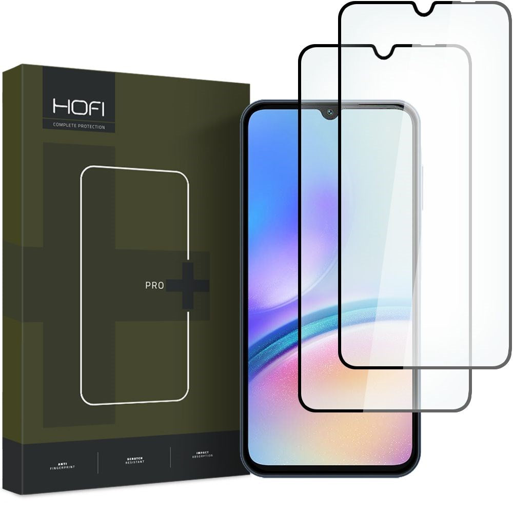 Samsung Galaxy A05s Hofi Glass Pro+ Hærdet Glas Skærmbeskyttelse - Case Friendly - 2-Pak - Sort Kant