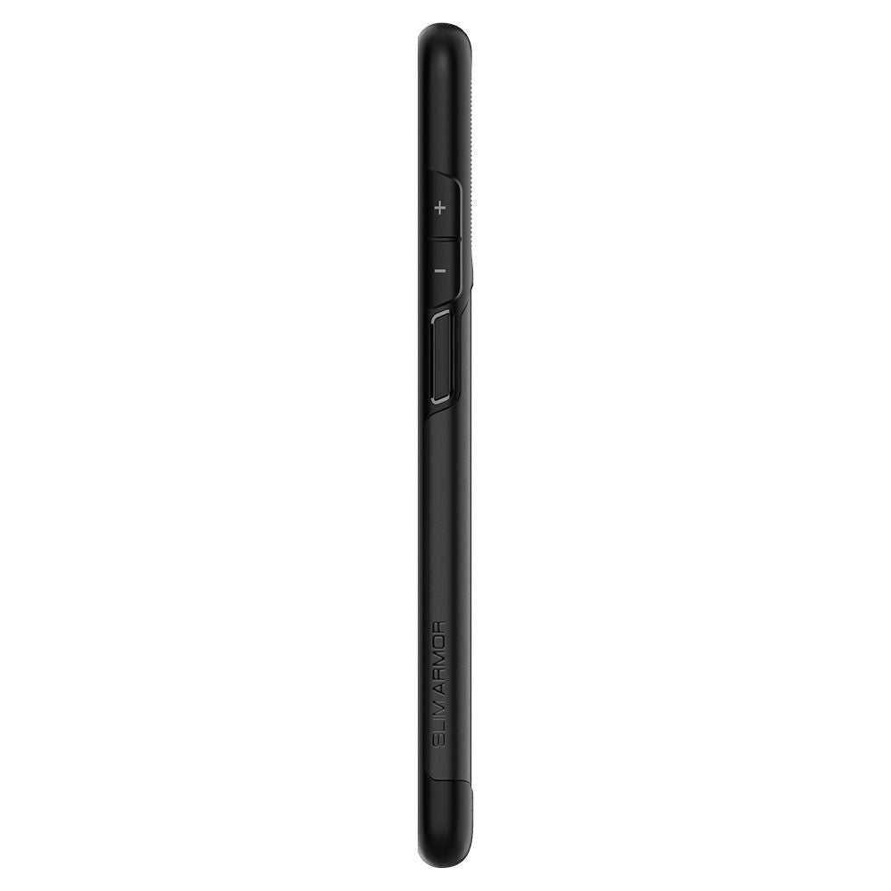 Samsung Galaxy Note 20 Cover Spigen Slim Armor m. Kickstand - Sort