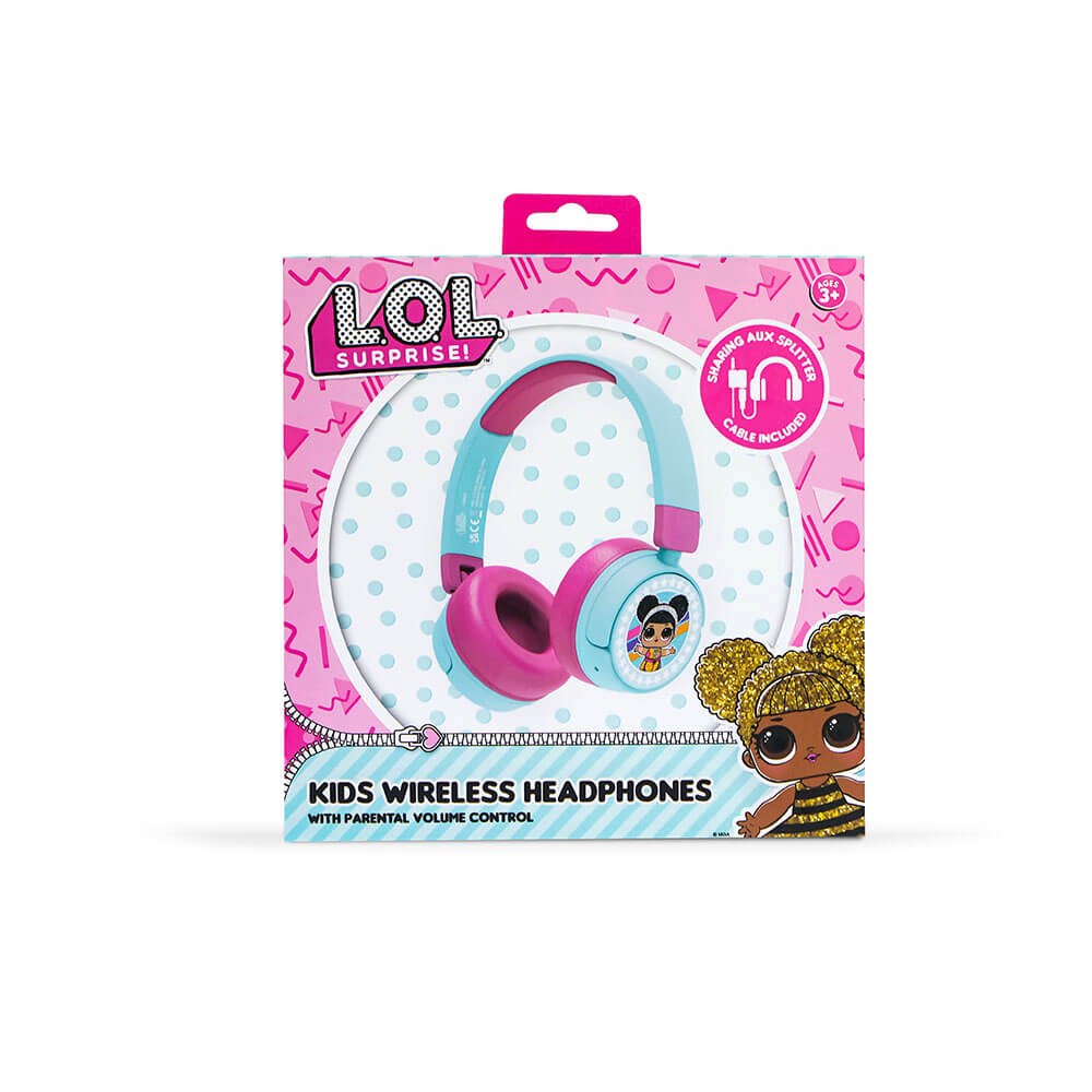 Trådløst Børne Headset On-Ear 85-95dB - L.O.L Surprise - Lyserød / Turkis