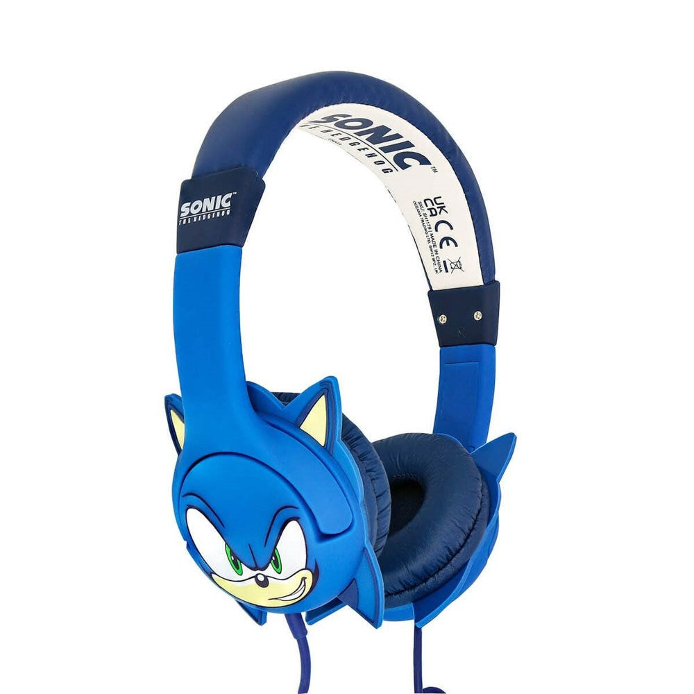 SONIC the Hedgehog OTL On-Ear Høretelefoner til Børn m. 3D Ører - Max. 85dB - Blå