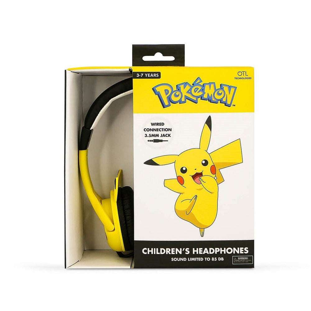 Pikachu OTL On-Ear Høretelefoner til Børn m. 3D Ører - Max. 85dB - Gul