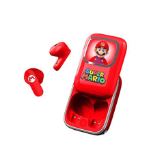 Super Mario OTL True Wireless In-Ear Headset m. Skub-Op Opladningsetui - Rød