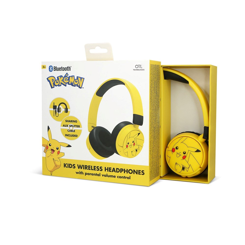 Pikachu OTL On-Ear Trådløse Høretelefoner til Børn - Gul / Sort