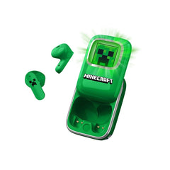 Minecraft OTL True Wireless In-Ear Headset m. Skub-Op Opladningsetui - Grøn